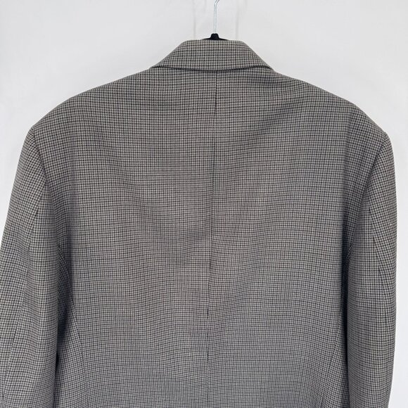 Lauren Ralph Lauren Blazer Mens 42R Gray Wool Houndstooth‎ Plaid Vintage - Picture 5 of 9